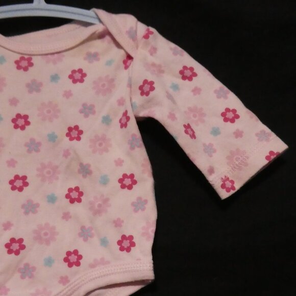 LOVE N CUDDLES | 10 lbs - 1 month | Pink Floral Onesie - Diaper Shirt - Picture 5 of 8
